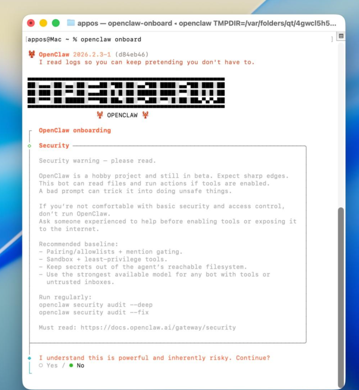 MacOS系统本地部署OpenClaw-游点逗网络